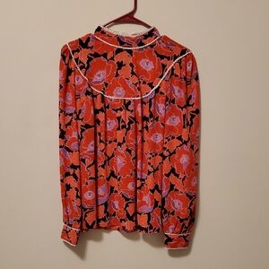 Floral Red and Purple Women's Top